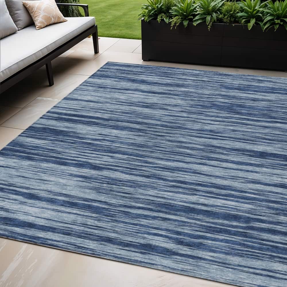 HomeRoots Abstract Modern Rectangle Outdoor Rug