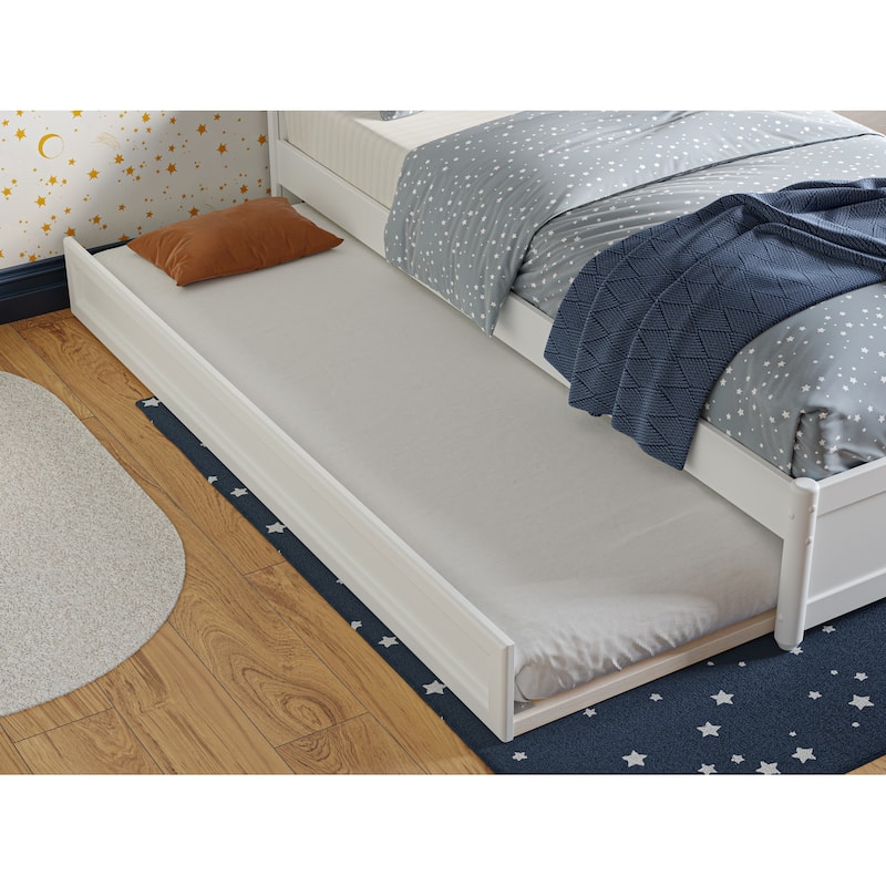 Wesley Platform Bed with Panel Footboard and Twin Trundle