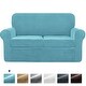 preview thumbnail 16 of 58, Subrtex Sofa Cover Stretch Slipcover with Separate Cushion Covers Loveseat - Smoky Blue