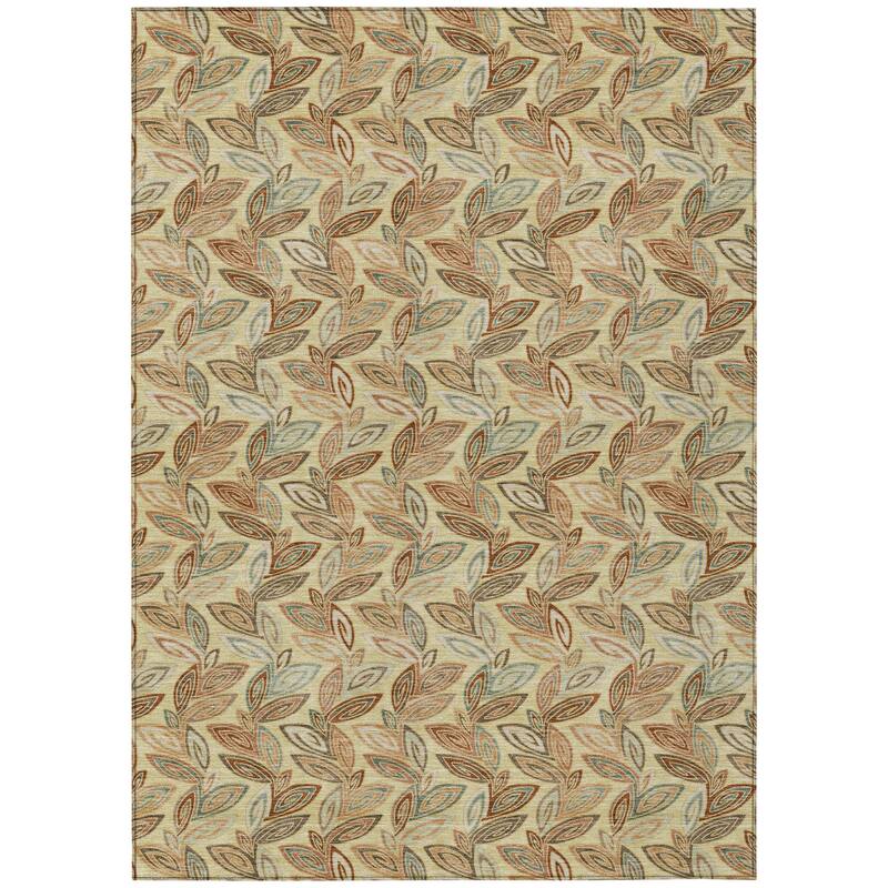 Machine Washable Indoor/ Outdoor Modern Rose Hill Chantille Rug