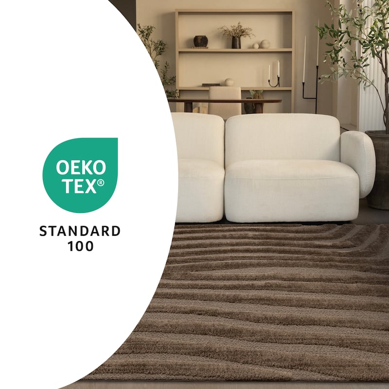 Rich Brown High Low Textured Pattern Run