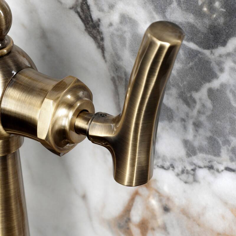Kingston Brass Hallerbos Single-Handle 1-Hole Deck Mount Bathroom Faucet with Drain