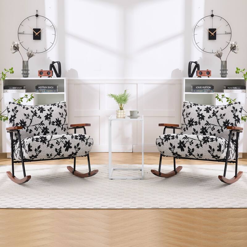 Rocking Accent Chair with Metal Frame