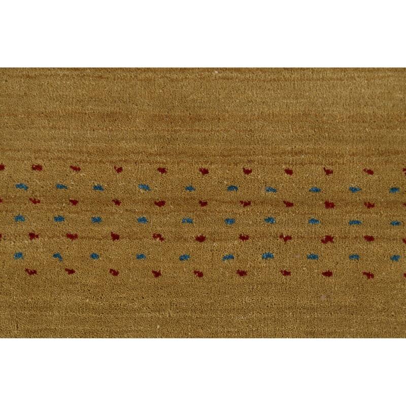 Tribal Yellow Gabbeh Indian Runner Rug Handmade Wool Carpet - 2'4"x 9'9"