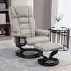 preview thumbnail 1 of 7, HOMCOM Swivel Recliner Chair and Ottoman, Faux Leather Reclining Chair with High Back Grey