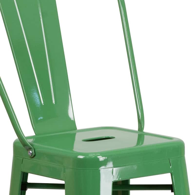 30'' High Metal Indoor-Outdoor Barstool with Back