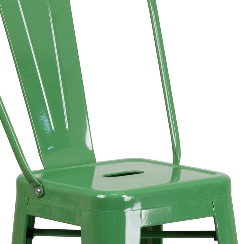 4 Pack 30" High Metal Indoor-Outdoor Barstool with Back - Kitchen Furniture