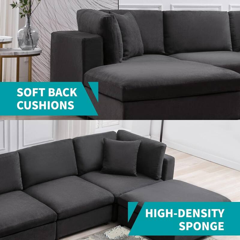 Mixoy Modern Convertible Sectional Sofa,L/U Shaped Corner Sleeper Sofa Couch,Modular Sectional Couches