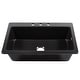 preview thumbnail 2 of 7, Jackson Matte Black Fireclay 33" Single Bowl Drop-In Kitchen Sink with 3 Holes