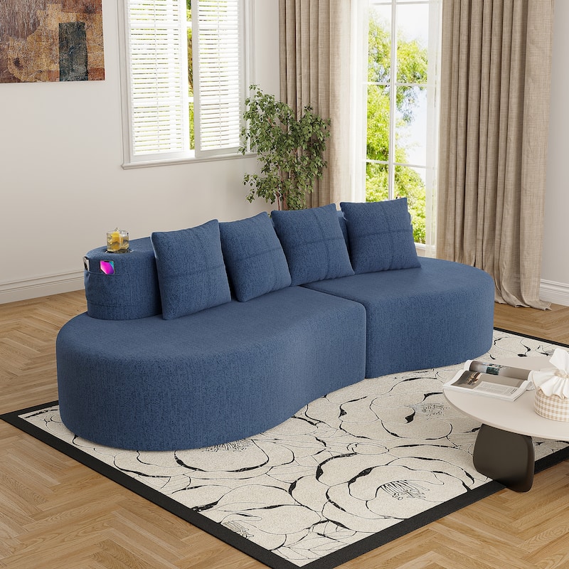 Modern Curved Sectional 3 Seat Minimalist Elegant Half Moon Sofa Compressed Modular Sectional Sofa for Living Room, Office