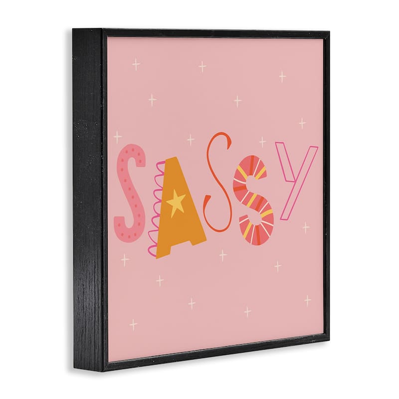 Stupell Pink & Yellow Sassy Typography Framed Giclee Art Design By Sazerelli Designs