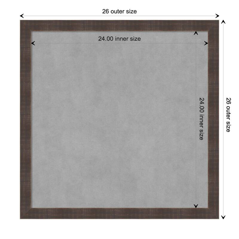 Amanti Art Whiskey Brown Rustic Framed Magnetic Board - Board Size 24x24