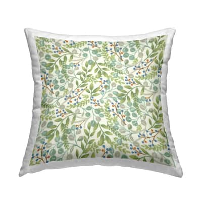 Stupell Green Nature Leaves Sprouts Printed Throw Pillow Design by Deb Strain