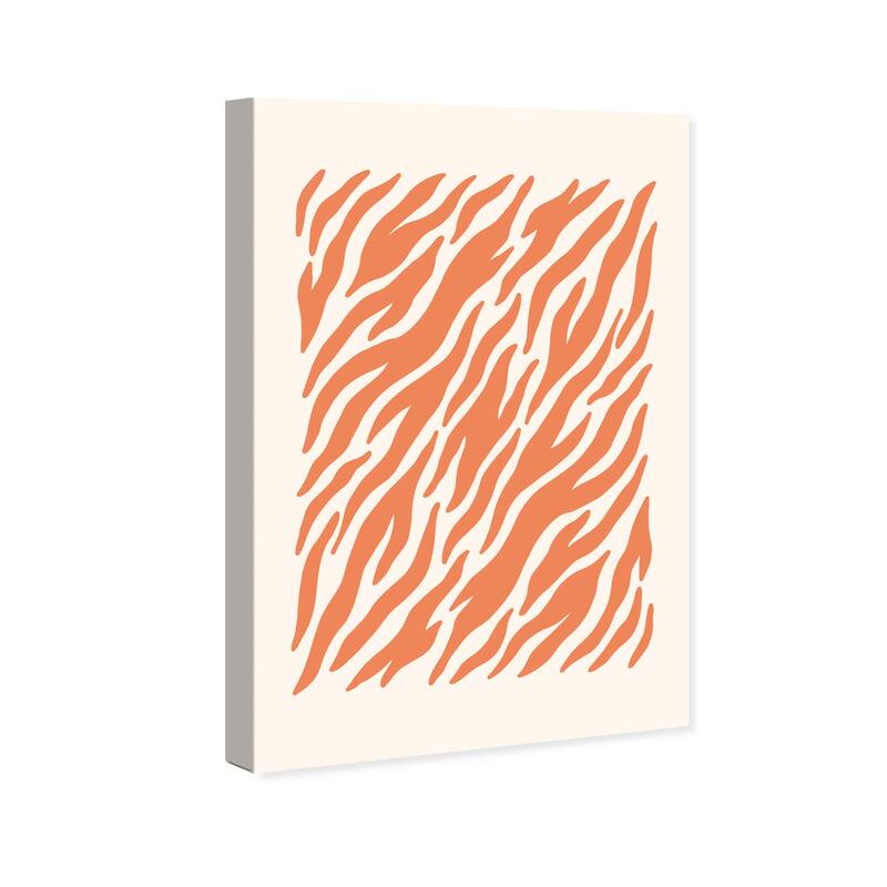 Wynwood Studio Canvas Animals Orange and White Zebra Orange and Cream White Modern & Contemporary Wall Art Canvas Print