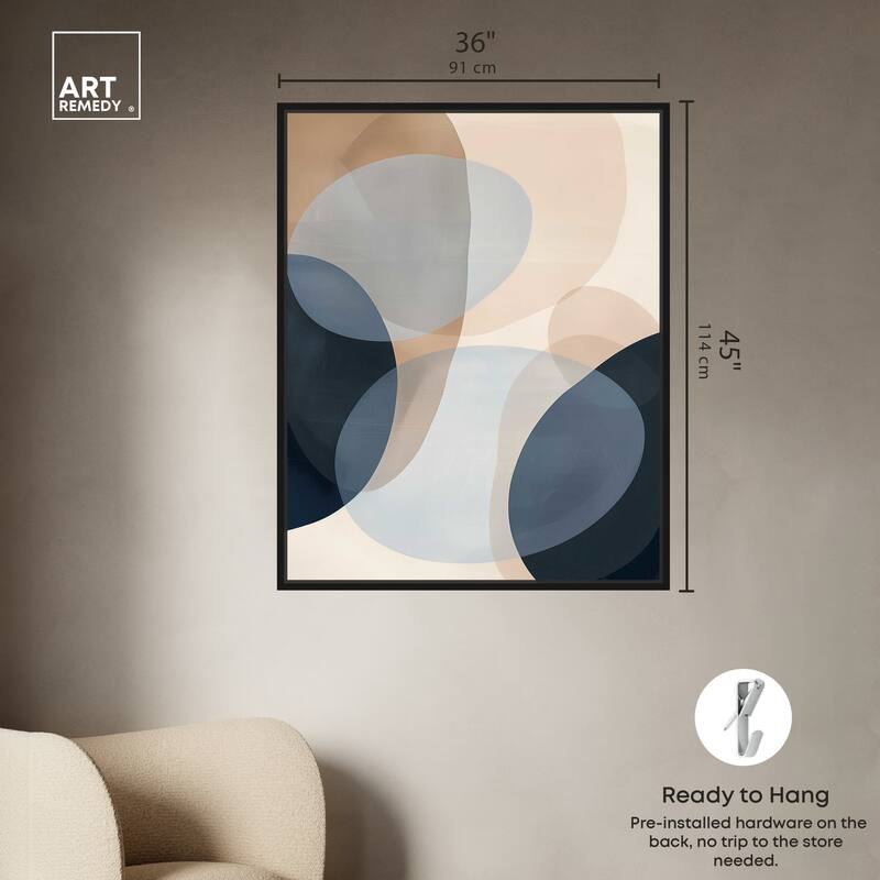 Art Remedy In My Thoughts Framed Abstract Shapes 1 Piece Canvas Wall Art