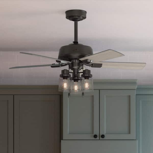 slide 2 of 15, Hunter 44" Hartland Ceiling Fan with LED Light and Pull Chains - Farmhouse, Transitional Noble Bronze
