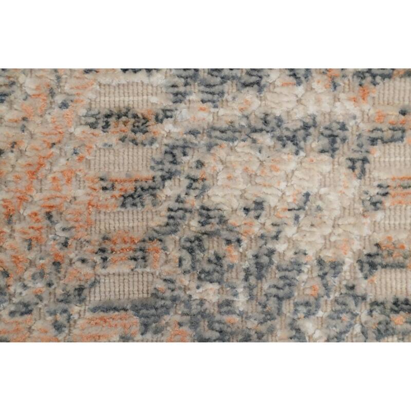 Hand Knotted Oriental Viscose Silk Carpet Modern Abstract Multi-Colored Abstract Area Rug - 8' 0'' X 6' 4''