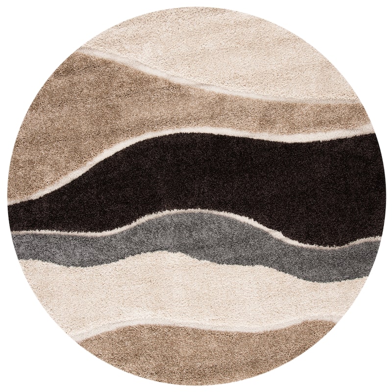 SAFAVIEH Florida Shag Melahat Abstract Wave 1.2-inch Thick Rug