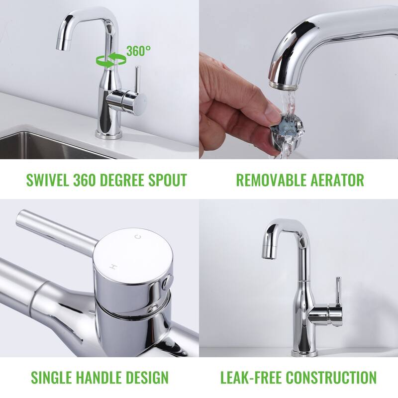 WOWOW Single Handle Bar Faucet With Swivel Spout