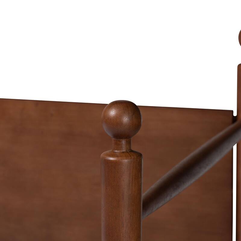 Gianetta Wooden Daybed with Spindle Posts - Classic Cottage-Style Bed Frame with Guardrail Back, Solid Wood Daybed