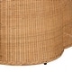 preview thumbnail 11 of 13, Palm Scalloped Rattan Coffee Table - Handwoven Wicker Round Accent Table for Living Room Patio or Sunroom, Coastal Style