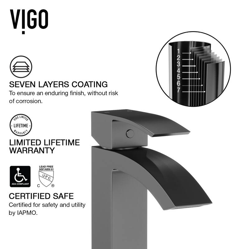 VIGO Satro 7" H Single Handle Single Hole Bathroom Faucet