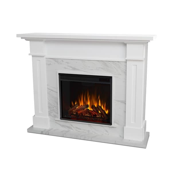 Shop Kipling Electric Fireplace White Marble Overstock 17178385