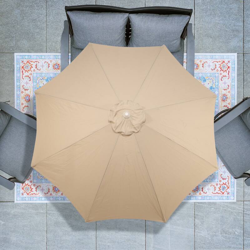 Aoodor 9FT Outdoor Patio Market Umbrella with Push Button Tilt and Crank