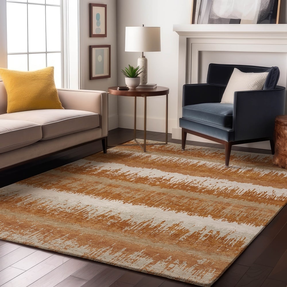 Premium Washable Super Soft Modern Ombre Stripe Mayfield Rug