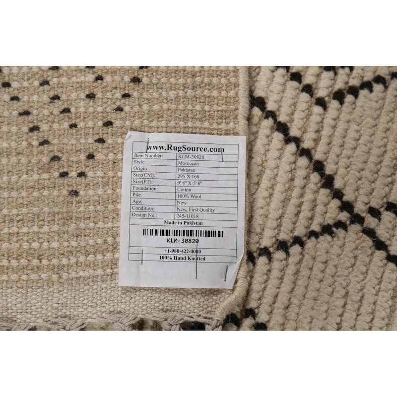 Trellis Moroccan Oriental Area Rug Handmade Wool Carpet - 5'6"x 9'8"