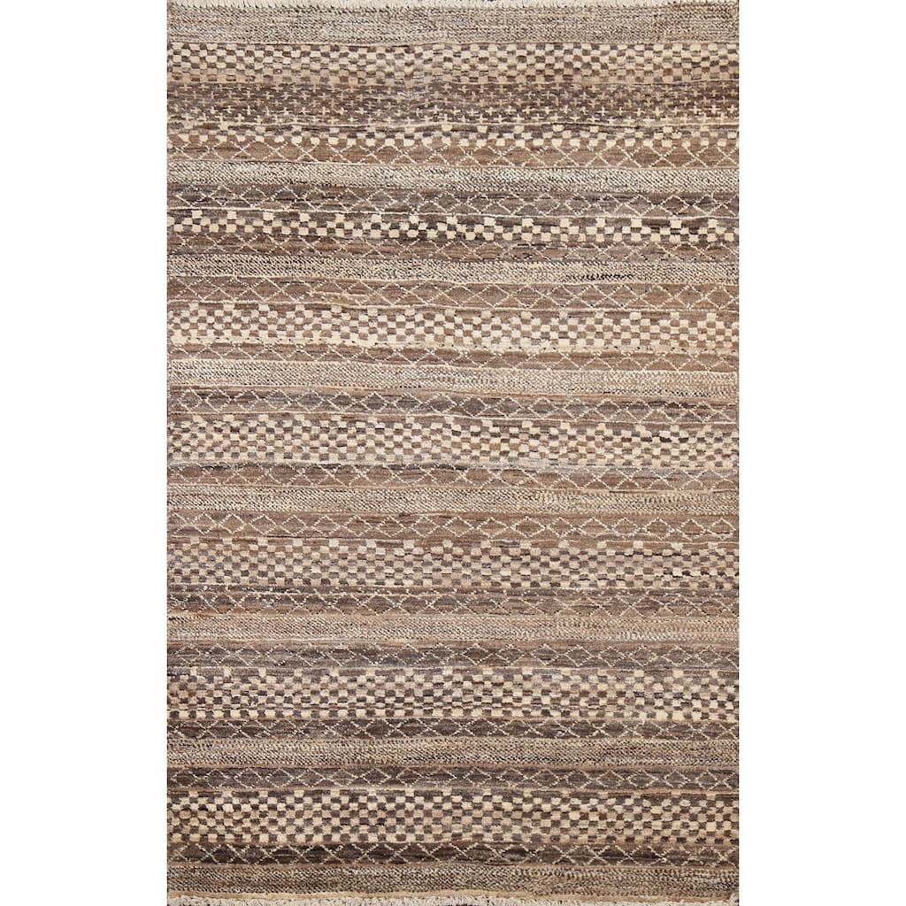Tribal Geometric Gabbeh Kashkoli Oriental Area Rug Wool Hand-knotted - 3'0" x 5'3"
