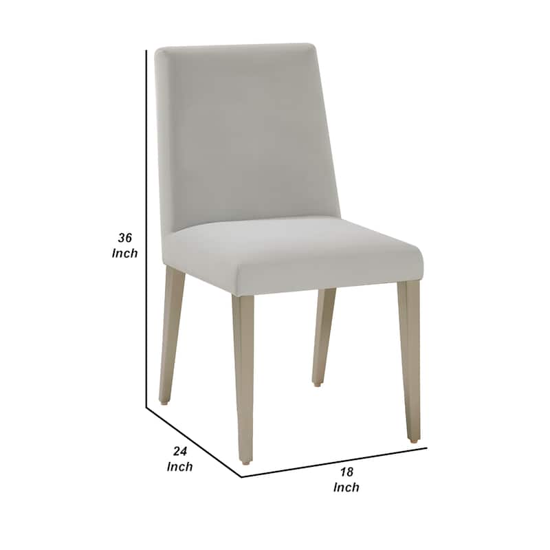 Hal 18 Inch Parson Dining Chair, Fabric Upholstered, Set of 2, Smoke Gray