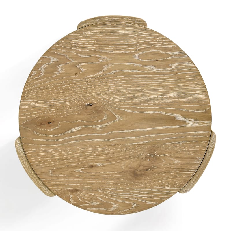 Furniture of America Minst Modern 2-Piece Oak Wood Round Coffee Table Set