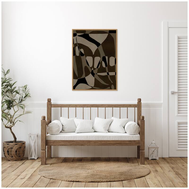 Kate and Laurel Sylvie Contour 1 Framed Canvas by Shatha Al Dafai
