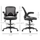 preview thumbnail 7 of 7, Mesh Drafting Chair with Footrest Ring, Ergonomic Tall Office Chair, Swivel Chair with Lumbar Support and Adjustable Seat Height