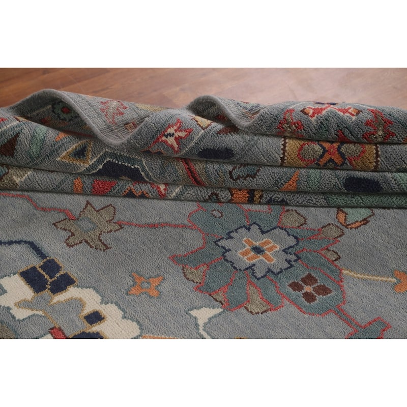 Gray Floral Oushak Oriental Large Area Rug Handmade Wool Carpet - 12'2" x 14'11"