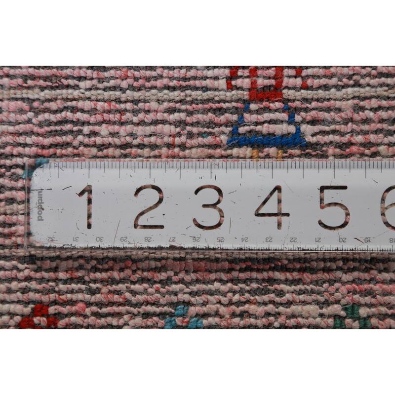Hand Knotted Oriental 100% Wool Carpet Tribal Animal Pictorial Pink Gabbeh Area Rug - 9' 11'' X 9' 8''