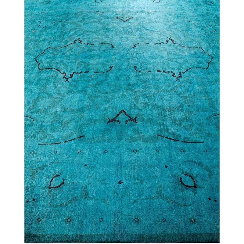 Vibrance, One-of-a-Kind Hand-Knotted Area Rug - Blue, 9' 2" x 11' 10" - 9' 2" x 11' 10"