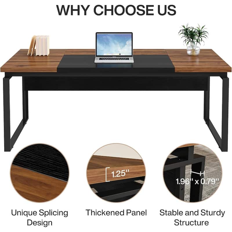 63" Modern Executive Desk/Table Home Office Computer/Writing Table with Sturdy Legs Workstation