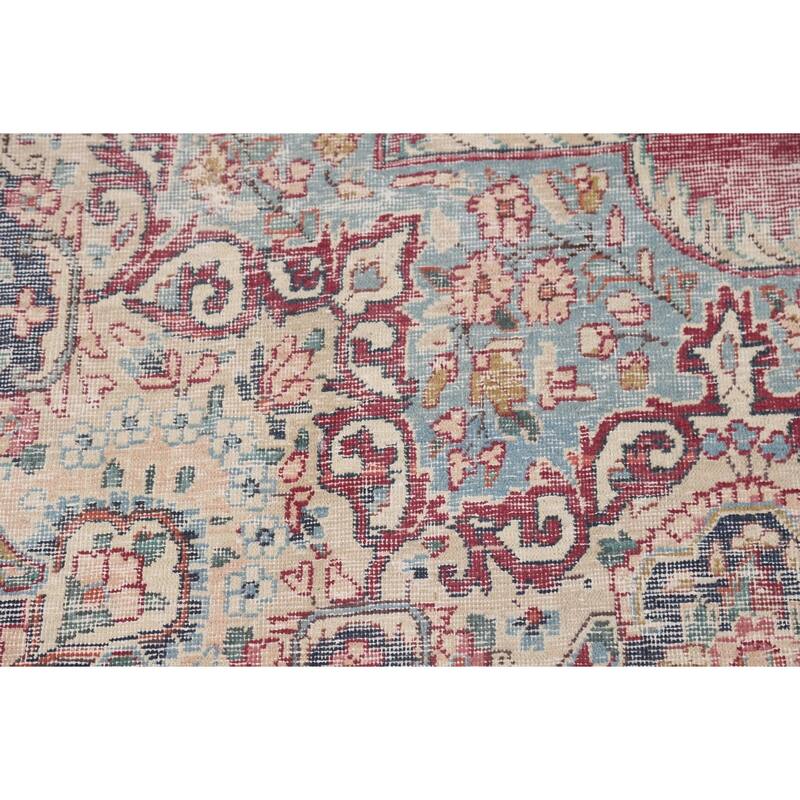 Medallion Kerman Oriental Vintage Area Rug Hand-Knotted Wool Carpet - 6'1"x 9'5"
