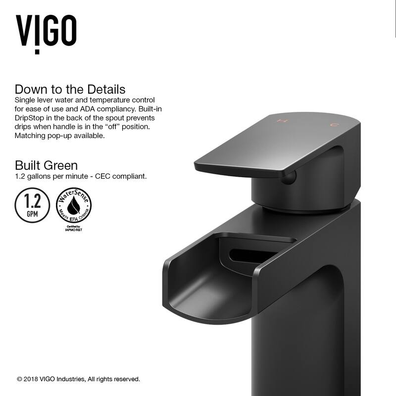 VIGO Ileana 7" H Single Handle Single Hole Bathroom Faucet