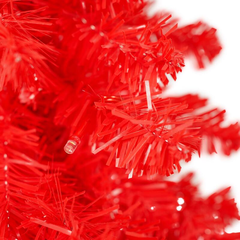 4ft Lighted Santa Hat Style Christmas Tree Set, Set of 2, with 100 LED Lights Each, Perfect for Holiday Decorations