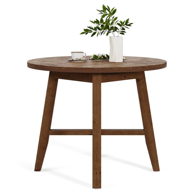 Solid Wood Round Dining Table, Kitchen Table, End/Side Table for Living/Dining Room, Kitchen, Apartment