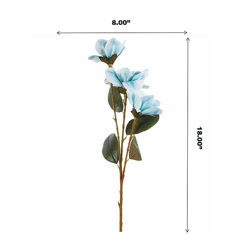 Enova Home 18" Artificial Nature Touch Magnolia Stem Fake Flowers for Home Decor