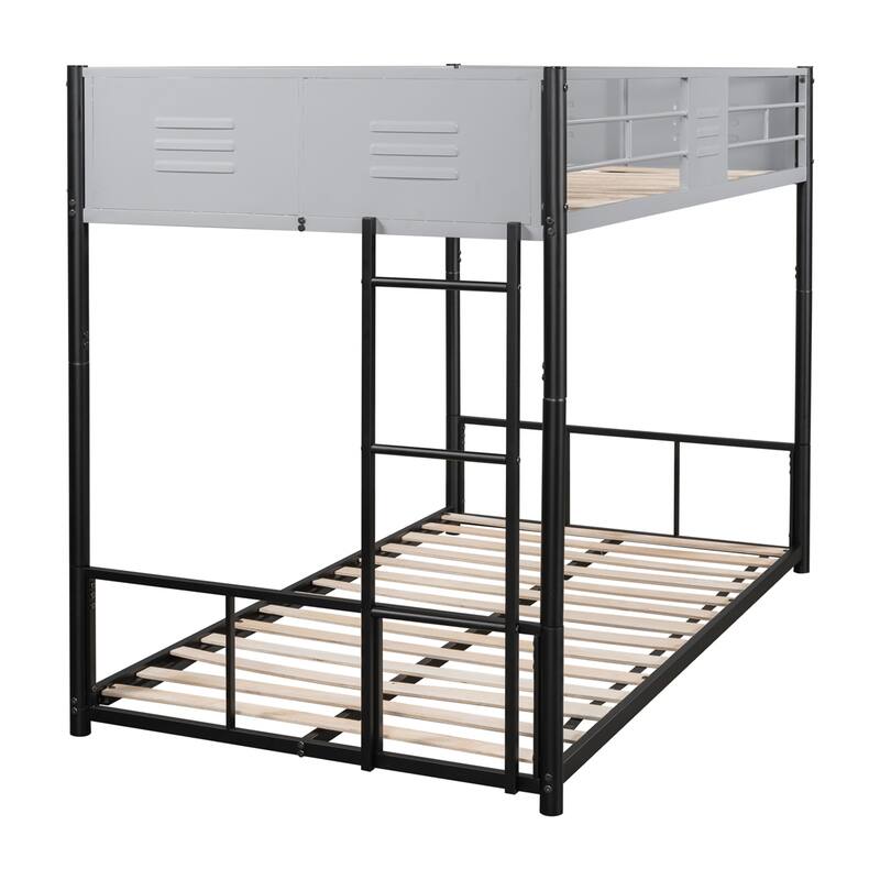 Metal Twin over Twin Bunk Bed with Vent Board, Noise Reduced