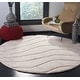 preview thumbnail 27 of 101, SAFAVIEH Florida Shag Hervor Soft Serene Waves 1.2-inch Thick Rug 3' Round - Creme - Round