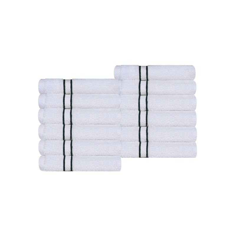 Turkish Cotton Heavyweight Washcloth Set of 12 by Superior
