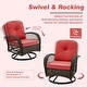 preview thumbnail 40 of 46, EROMMY Outdoor 3 Pieces Swivel Rocker Patio Chair Sets with Glass Table, All-Weather Wicker & Thickened Cushions for Backyard