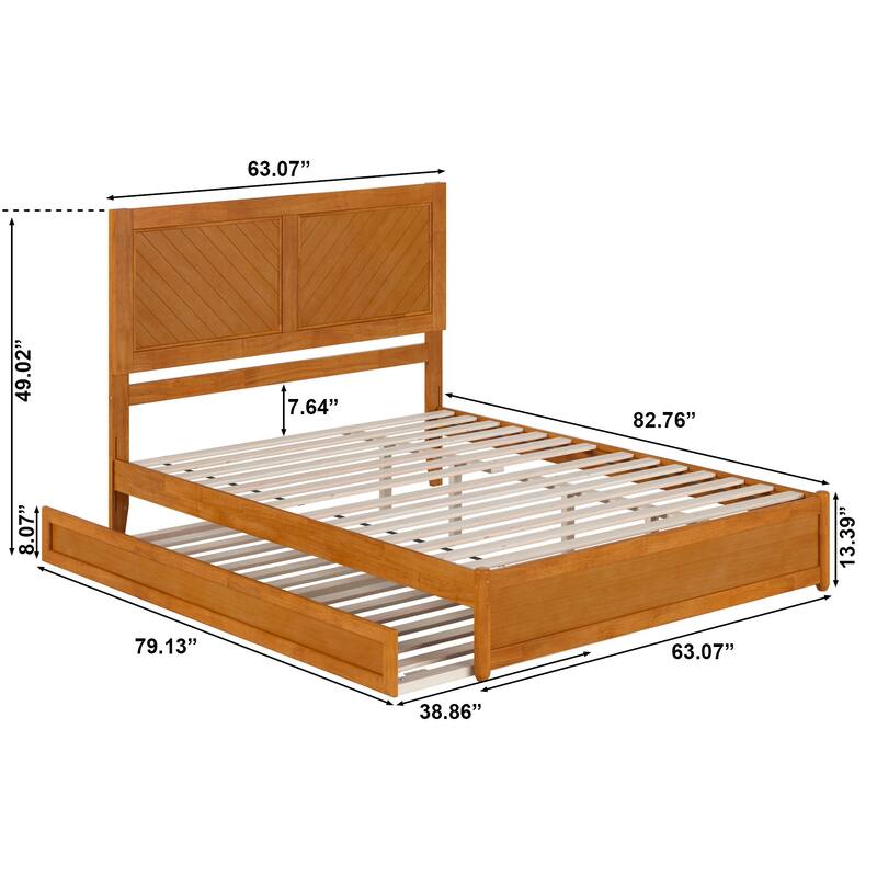 Clayton Platform Bed with Panel Footboard and Twin XL Trundle