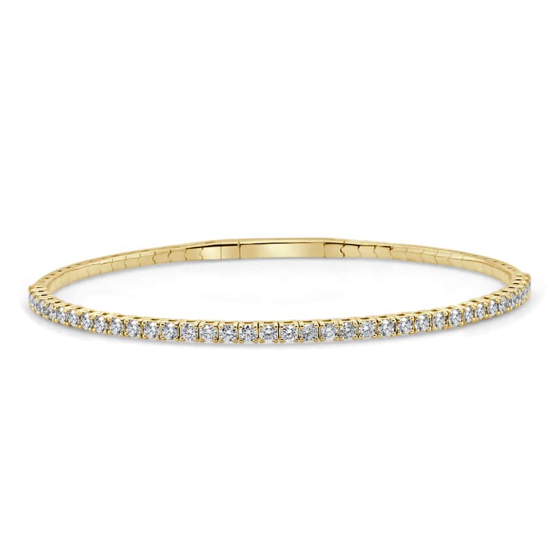 Joelle Collection Diamond Flexible 1.50ct Bangle 14K Gold - White - Yellow